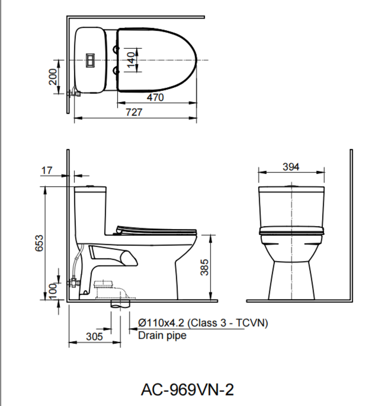 Bồn cầu 1 khối INAX AC-969VN-2